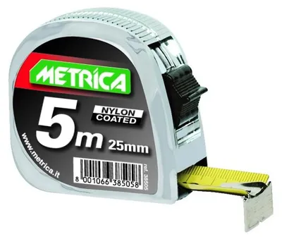 Image de Metrica Messband 38505, rouge, 5 m x 25 mm, sangle en nylon, précision de ±0,16 %, sangle en acier