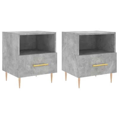 Produktbild von Nachttische 2 Stk. Betongrau 40x35x47,5 cm Holzwerkstoff