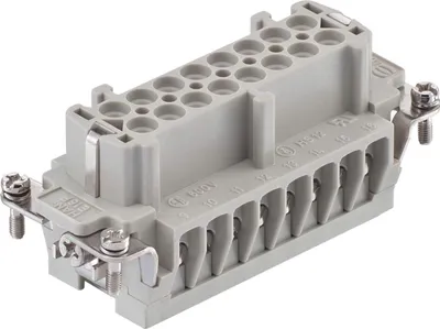 Produktbild von HARTING Han 16E Fe(AU)/CuNi Buchseneinsatz (F) Schraubanschluss, 16-polig+PE 400V, 16A - 1 Stück