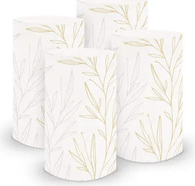 Produktbild von itenga 6x Windlicht klein Zweige weiß braun / latte macchiato, 10,0 cm