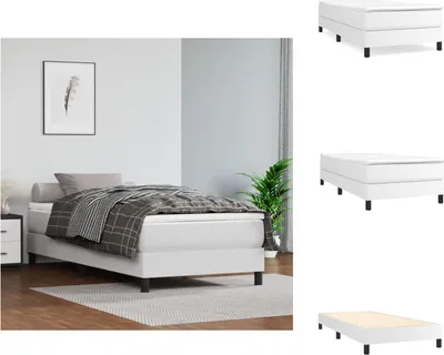 Produktbild von vidaXL Boxspringbett Weiß 90x200 cm Kunstleder -  Betten & Bettgestelle