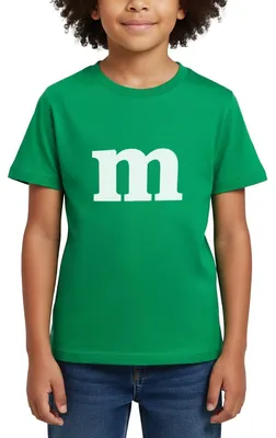 Produktbild von Spreadshirt Buchstabe M Kostüm Karneval Fasching Gruppen Kinder T-Shirt, 122/128 (7-8 Jahre), Kelly Green