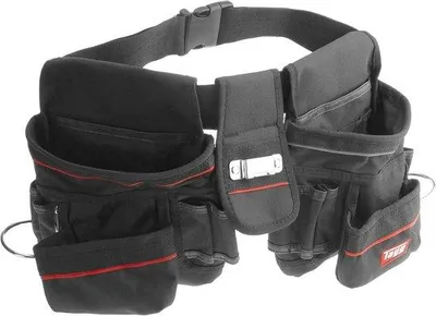 Produktbild von Werkzeuggürtel mit 2 Taschen und Hammerhaken - Robust und verstellbar