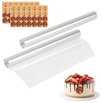 Tortenrandfolie 30 cm x 5 m, transparent, 2 Rollen