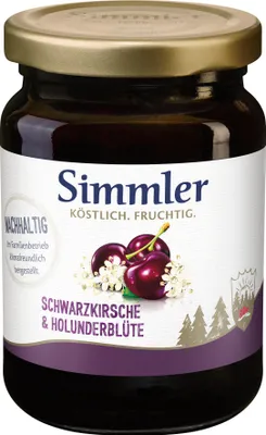 Produktbild von Simmler Schwarzkirsche & Holunderblüte 225g