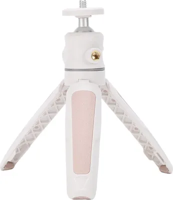 Produktbild von Spiegelloses Kamerastativ, Telefon-Selfie-Stick, Desktop-Ständer, 360 Grad drehbarer Kugelkopf, 1/4 Zoll Erweiterungsloch, Weiß