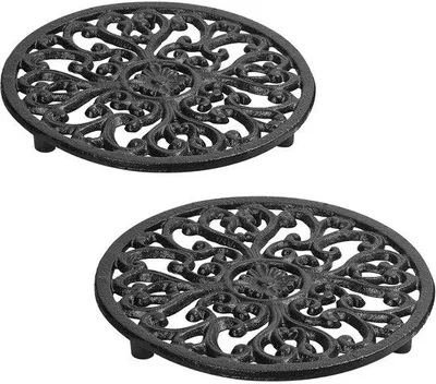 Immagine prodotto di Sottopentola Famanu in ghisa - Set da 2 - Marrone - 17,1 cm