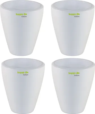 Produktbild von Set4 4 Keramik Blumentopf Rhodos für Orchideen weiss H 17 cm