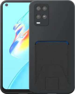 Obrázek produktu pro Vhodné pro Oppo A54 4G Phone Case with Adjustable Leather Cardslot - Flexibilní zadní kryt Silikonové pouzdro TPU s nastavitelným koženým krytem - Black - Smartphonics