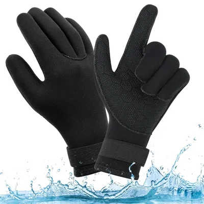 Zdjęcie produktu dla Rękawice neoprenowe do pływania nurkowania - 3 mm - Czarne - Na sporty wodne