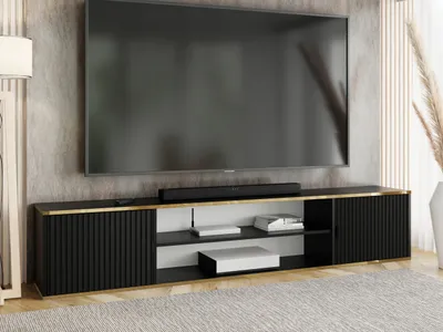 Produktbild von KierMoebel Tv Schrank ELI 4, Modern Lowboard Schwarz  206,4x42x38,8 cm