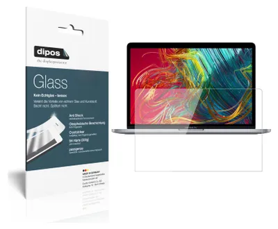 Produktbild von 2x Schutzfolie für Apple MacBook Pro 13 Zoll (2020) - Anti-Shock 9H Folie dipos Glass Kunststoffglas