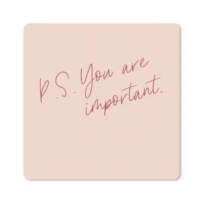 Produktbild von MuchoWow® Mauspad Mousepad Text - P.S. Du bist wichtig - Zitate 30x30 cm - Mousepads - Maus Mat - Pad - Mausunterlage - Gaming