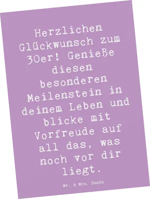 Produktbild von Mr. & Mrs. Panda Postkarte Spruch 30. Geburtstag - Lavendeltraum - Geschenk, Ansichtskarten, Geburtstagsfeier, Postkarten, unvergesslicher, Meilenstein, Happy Birthday