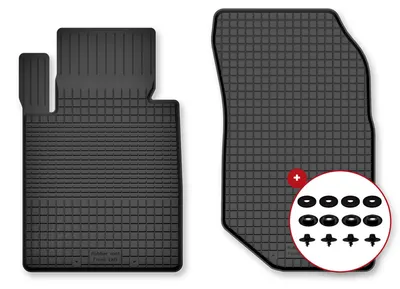 Produktbild von Gummi-Fußmatten Vorne für Mitsubishi L200 V 2019- – 2-tlg, Schwarz, Semi-Universal, angepasst – Wielganizator Semi-Universal