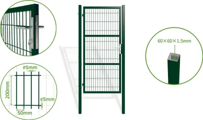 Produktbild von Zauntor Metall 1m RAZO H.200cm grün