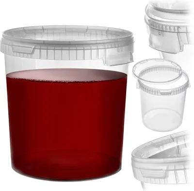 Obrázek produktu pro KADAX fermentační kbelík 33L, průhledný s víkem a rukojetí pro přenášení, plastová nádoba na víno, fermentační nádoba pro vinařství, velký kbelík pro kvašení vína nebo piva