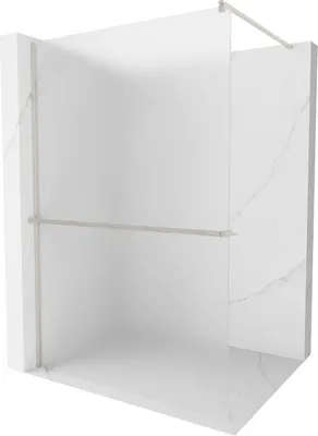 Produktbild von Mexen Kioto+ Duschwand mit Ablage Walk-in 80 x 200 cm, satiniert, gebürstetes Nickel - 800-080-121-97-30