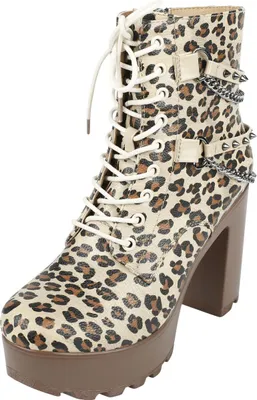Produktbild von Rock Rebel by EMP Damen Stiefeletten mit Absatz und Plateau im Leo Alloverprint EU39