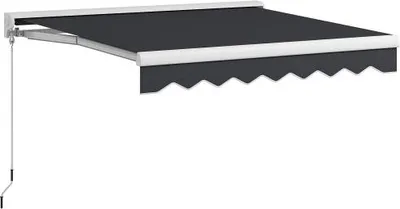 Produktbild von Gelenkarmmarkise Grau 2.5x2x1.3m Elektrisch Mit Handkurbel Fernbedienung Wandmontage Sonnendach Aluminium