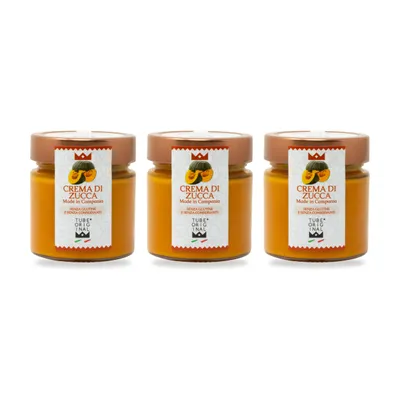 Produktbild von TubeORIGINAL Kürbiscreme mit 70 % Kürbis und 27 % nativem Olivenöl extra – 3er-Pack (3 × 200 g)