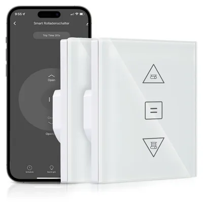 WLAN-Rollladenschalter, 86x86 mm, Smart Life App, Alexa/Google