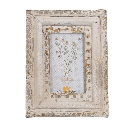 Zdjęcie produktu dla Ramka na zdjęcia Clayre & Eef 10x15 cm beżowa metalowa