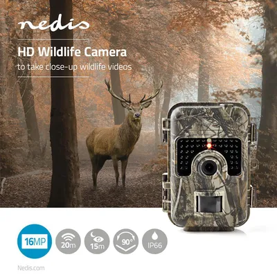 Image de Caméra de chasse HD NEDIS 16 MP 3 MP CMOS Vision nocturne RW20/15 m microSD IP66 WCAM130GN