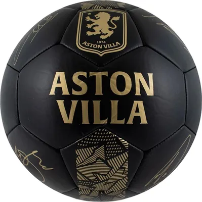 Obrázok produktu pre Aston Villa FC - Tréningová futbalová lopta "Gold Phantom" s podpismi TA14142 (1) (čierna)
