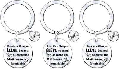 Image de Porte-clés en argent pour une enseignante