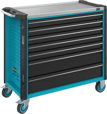Produktbild von HAZET Assistent, 7 Regale, Stahl, Stahl, Schwarz, Blau, 40 kg, 4 Rad/Räder