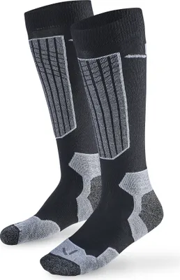 Produktbild von BLACK CREVICE - Damen/Herren/Kinder - Merino Ski-, Snowboard- & Wintersportsocken - 2 Paar | Farbe: Schwarz/Weiß | Größe: 3 (43-46)