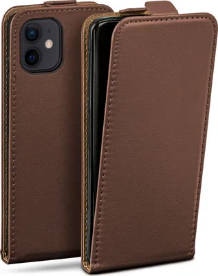 Produktbild von moex® Flip Case kompatibel mit Apple iPhone 12 mini - Hülle mit 360 Grad Schutz, Dunkelbraun