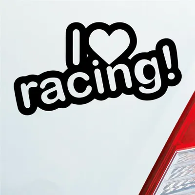 Produktbild von Auto Aufkleber I Love racing Tuning Lustig Spruch 15x8 cm Schwarz Matt Sticker Heckscheibenaufkleber