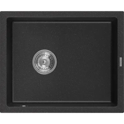 Obrázek produktu pro Mexen Pedro 1-miskový granitový dřez 560 x 460 mm, Černá/Stříbrná kovová - 6508561000-73