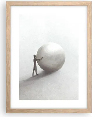 Produktbild von Gerahmtes Poster - Rahmen in heller Eiche - Sisyphus Arbeit Symbol - 30x40 cm - Wand Bild - Wanddeko - Wandbilder - Kunstposter - Wandposter - Bilderrahmen - Bilder - Kunstdruck - P2NPA30x40-4752