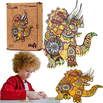 Zdjęcie produktu dla Holzpuzzle Triceratops: PuzA4-00705