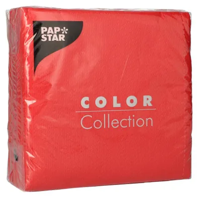 Obrázek produktu pro Papstar Prägeservietten rot 33 cm x 33 cm 1 lagig 100 Stück