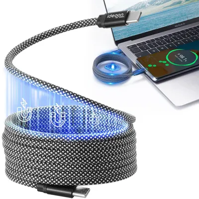 Produktbild von Hochwertiges USB-C Ladekabel 100W, 1m: Magnetische Aufrollfunktion, schnell & knotenfrei – zuverlässig für Samsung, Xiaomi, iPad, iPhone, Notebooks