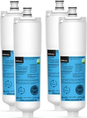 Produktbild von 4er Set Comedes Wasserfilter passend für Bosch und Whirlpool Kühlschränke