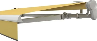 Produktbild von SOLUNA Gelenkarmmarkise Trend 3,5x3 Stoff Dessin U415 Gestell Silber eloxiert Antrieb rechts inkl. Motor, Wandschalter,N