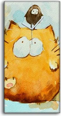 Produktbild von Leinwand Wanduhr Wandkunst Uhr 30x60 Malerei Abstrakte Tiere Vogel Katze Kunst - weiße Hände