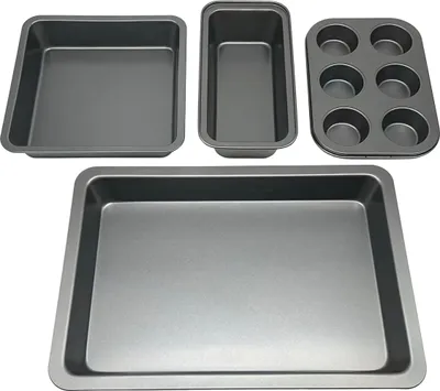 Obrázok produktu pre Relaxdays 4052025515409, Súprava na pečenie, Šedá, Uhlíková oceľ, 230 °C, 1,4 kg, 4 kusov