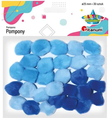 Produktbild von Acryl Bommeln blau 25mm 30Stk Titanum