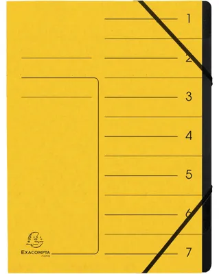 Immagine prodotto di Exacompta 10x organizer + elastico interno nero 7 scomparti A4 giallo 540709E