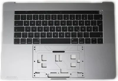 Produktbild von Apple Macbook Pro 15" A1707 DE Topcase mit Tastatur und Touchbar Beleuchtet 2016 Palmrest grau