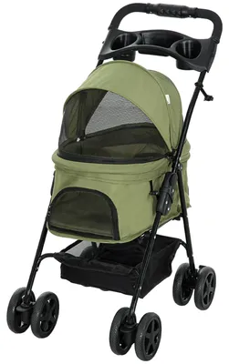 Productafbeelding van PawHut hondenbuggy, geschikt voor kleine honden en katten, donkergroen