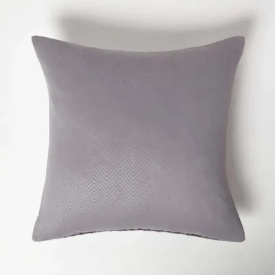 Obrázek produktu pro HOMESCAPES Povlak na polštář s klikatým vzorem, šedý, 45 x 45 cm