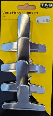 Produktbild von 4x Verschlussklammern aus Edelstahl, 76 mm, silber