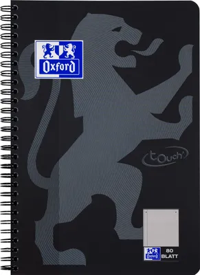 Produktbild von Oxford Touch Collegeblock B5 kariert schwarz, 80 Blatt